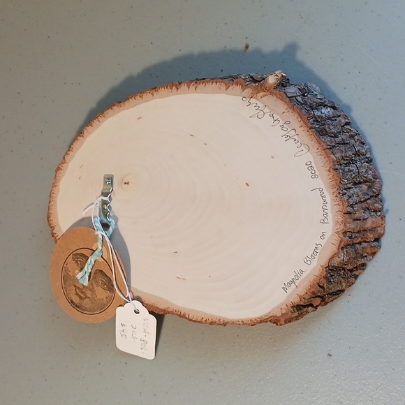 Magnolia Blooms on Basswood Slab Hand Crafted Original Unique Art #eshopchicago - Picture 6 of 9